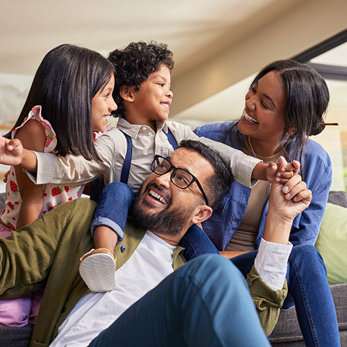 laughing family